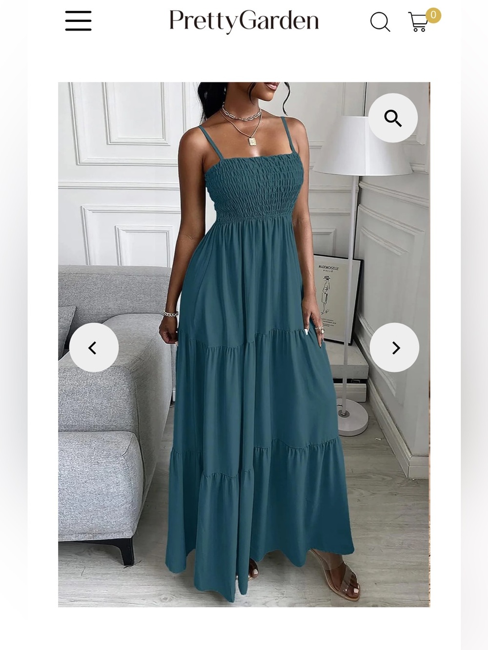 PRETTYGARDEN Flowy Tiered Maxi Dress Spaghetti Straps Burgundy Large Boho Summer - Picture 7 of 7